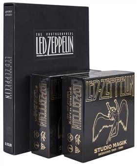 Led Zepplin Collection of (3) Including 2 Studio Magik Box Set and 1 Photography Book 